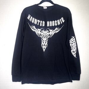 Haunted Hoochie Black Local Union 666 Member Long Sleeve T Shirt size medium